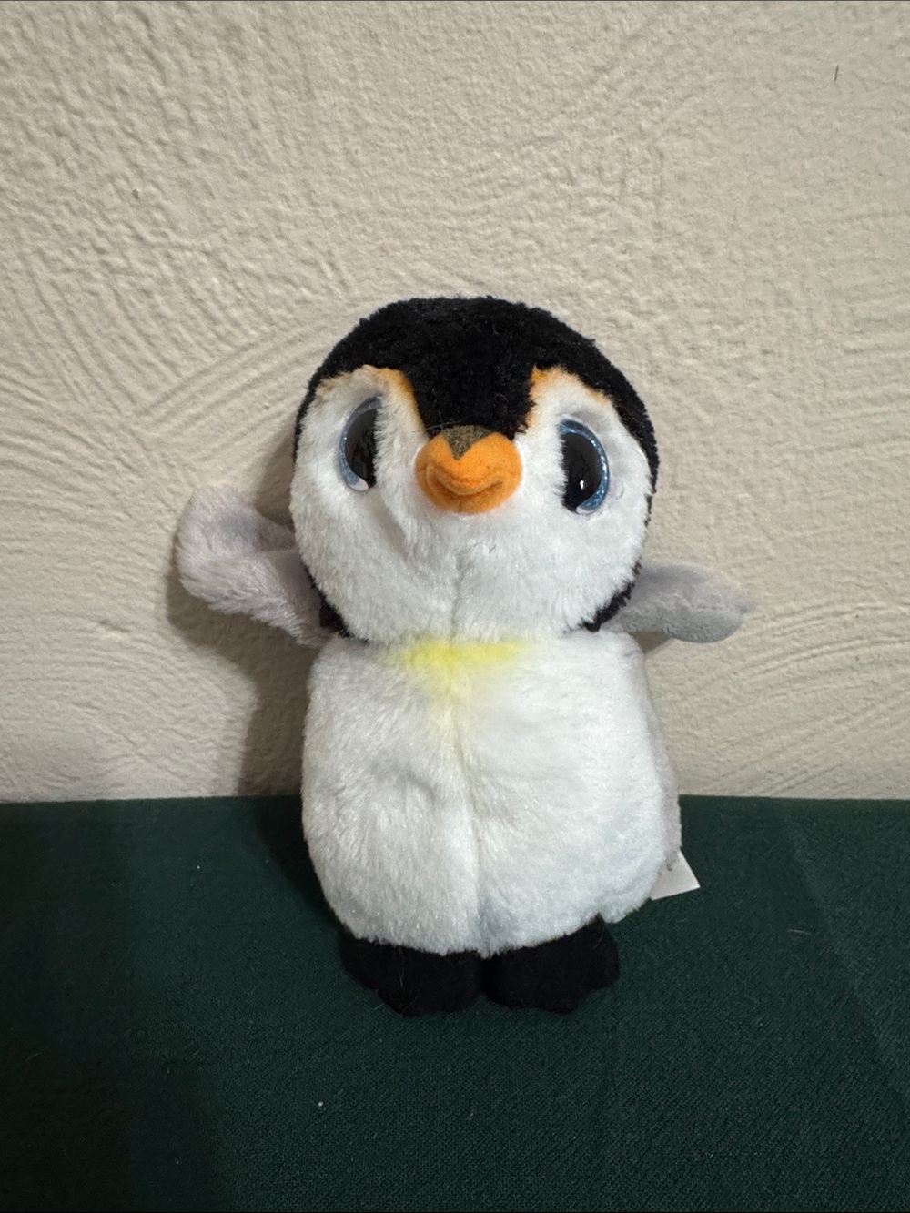 Ty Penguin Plush Black White Gray Orange